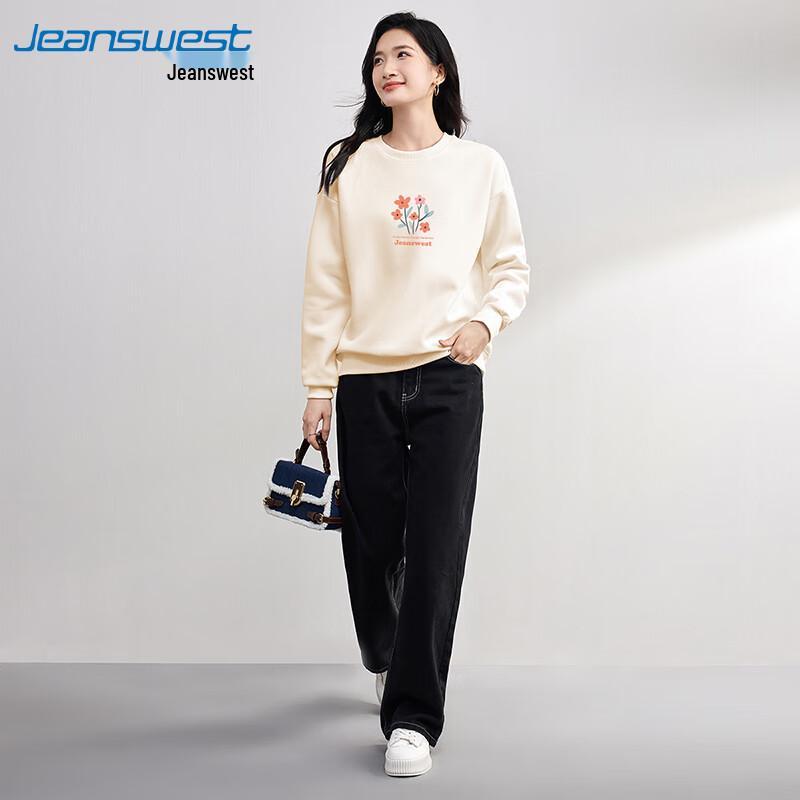 Женский винтажный оверсайз свитшот с круглым вырезом Jeanswest