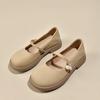 Туфли Мэри Джейн с круглой головкой и одной педалью, женские летние туфли в студенческом стиле на низком каблуке с неглубоким носком, маленькие кожаные туфли, универсальные одинарные туфли