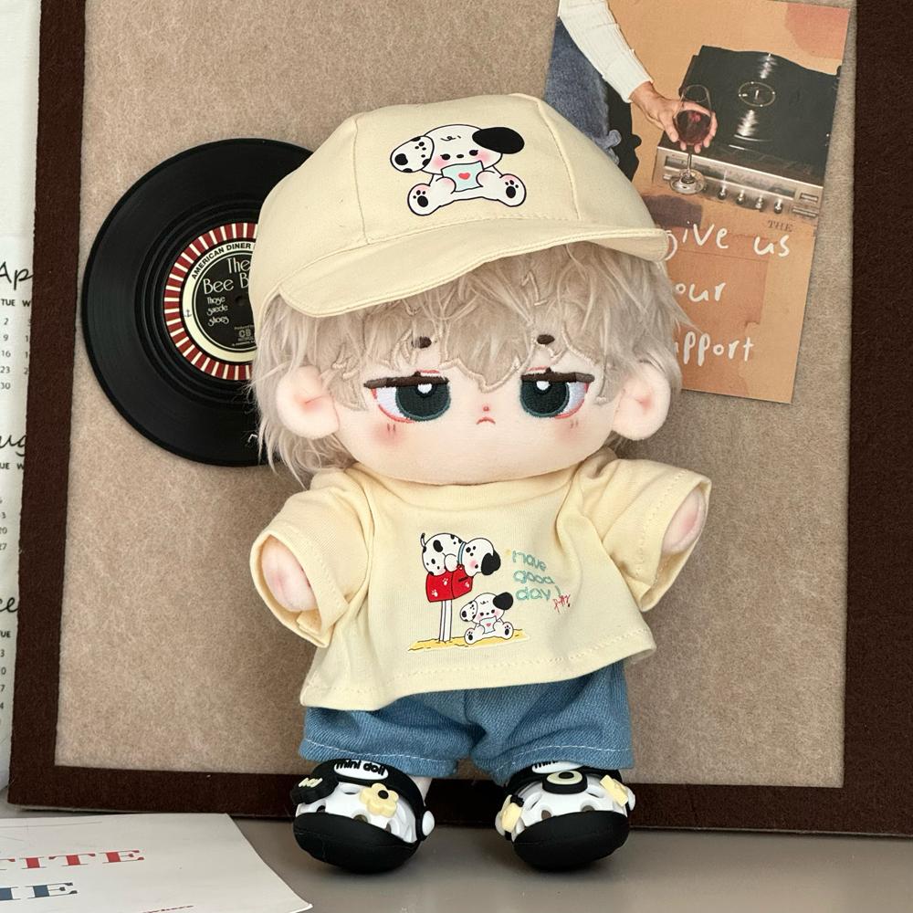 1 set T-shirt 20cm Cotton Doll Clothes Cartoon Dog Plush Doll Clothes  Doll Accessories