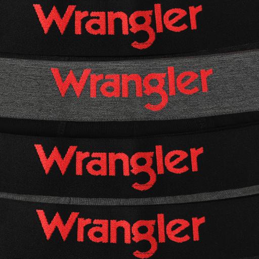 WRANGLER Men's Boxer Briefs Set 22055 Black Gray Cotton 4 Pack