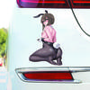 DM32#15cm Anime Cool Girl Wearing An Eye Mask With Her Back To You Vinyl Car Sticker  Waterproof Vinyl Decal Car Accessories Decor