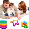 Non-Toxic 20Pcs Colorful Telescopic Tube Stretching Tube Corrugated Children Adult Stress Relief Toy Educational Folding Toys