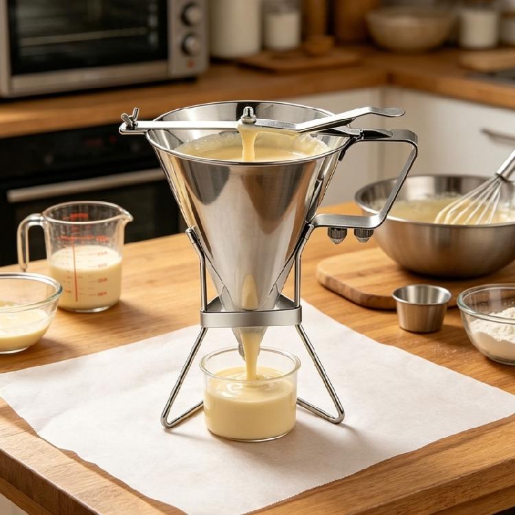 Кондитерский Funnel Dispenser из нержавеющей стали с прецизионными насадками для шоколада, соусов, теста и кондитерских изделий