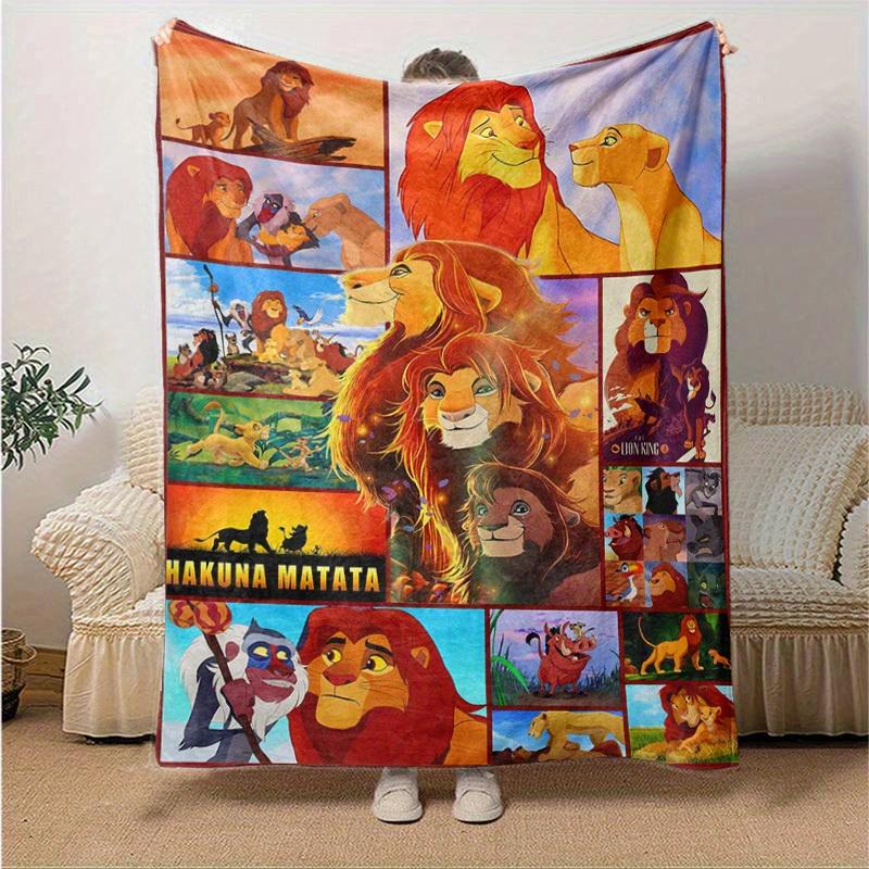 1pc. Cartoon Lion King Print Blanket, Home Decor Gift for All Seasons, Soft and Cozy Throw Blanket, Perfect for Couch, Bed or Car, Ideal Pre