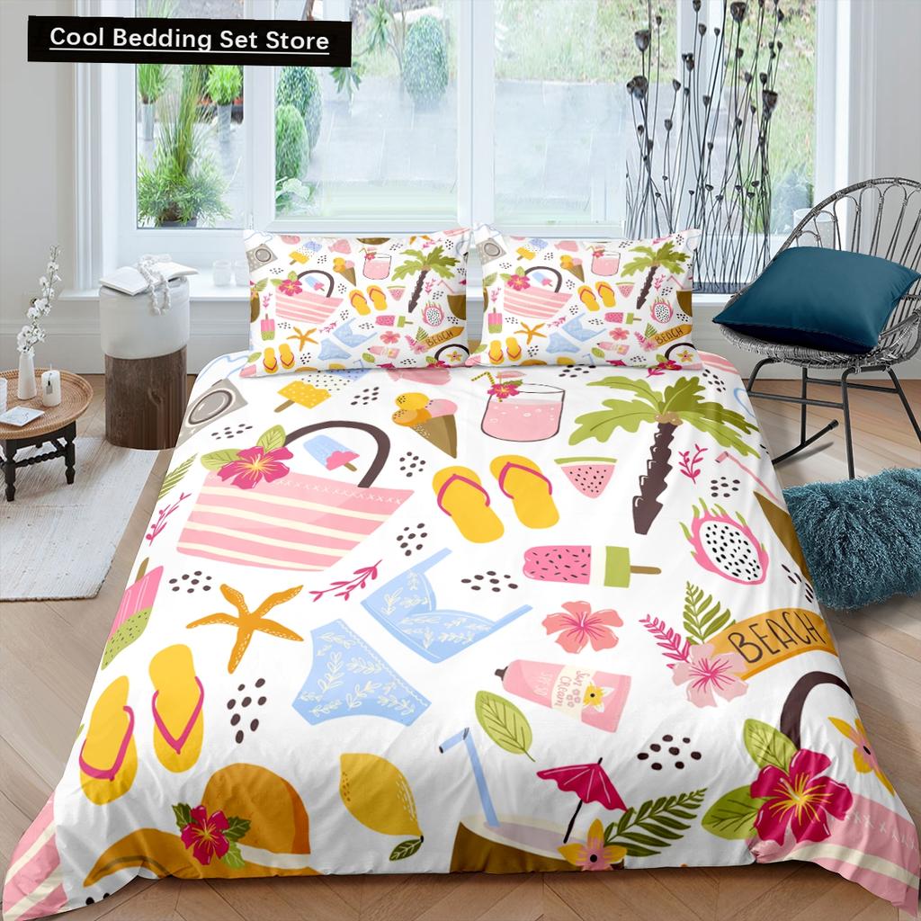 Coffee Cake King Queen Duvet Cover Lovely Afternoon Tea Drawing Bedding Set For Adult Western Drink 2/3Pcs Polyester Quilt Cover
