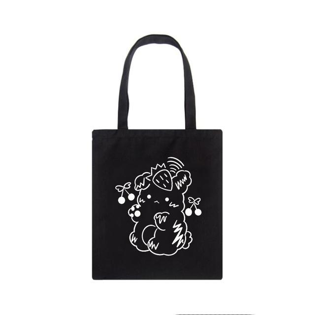 Японская темная сумка-шоппер, готическая холщовая сумка Waves y2k, забавная мультяшная большая вместительная женская сумка Ulzzang, женские сумки на плечо в стиле Харадзюку