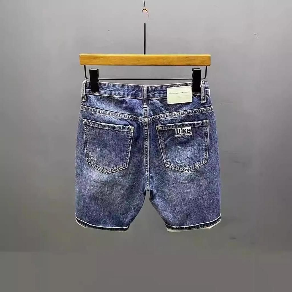 Мужские облегающие джинсовые шорты с рваными деталями — повседневный американский и корейский стиль