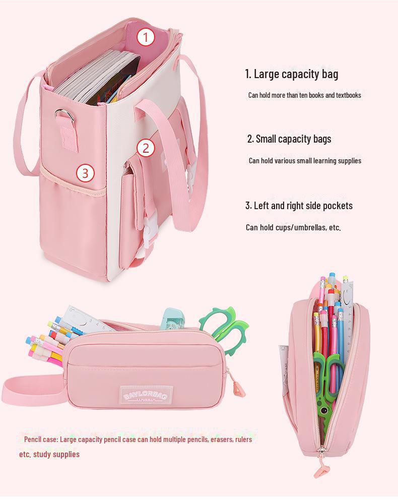 Легкий, водонепроницаемый рюкзак для девочек: Защита позвоночника, большой вместимости, для учеников начальной и средней школы, 3–6 классы.