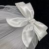 Свадебная белая заколка-бантик для волос с короткой фатой для свадеб и женских аксессуаров