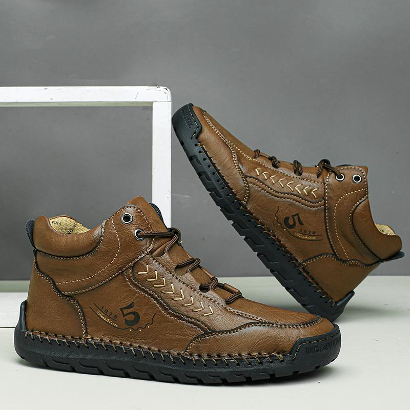 Новые осенние мужские ботинки из натуральной кожи ручной работы, кроссовки с уличным дизайном, мужская дышащая повседневная кожаная обувь, мужские ботильоны, осень, большие размеры