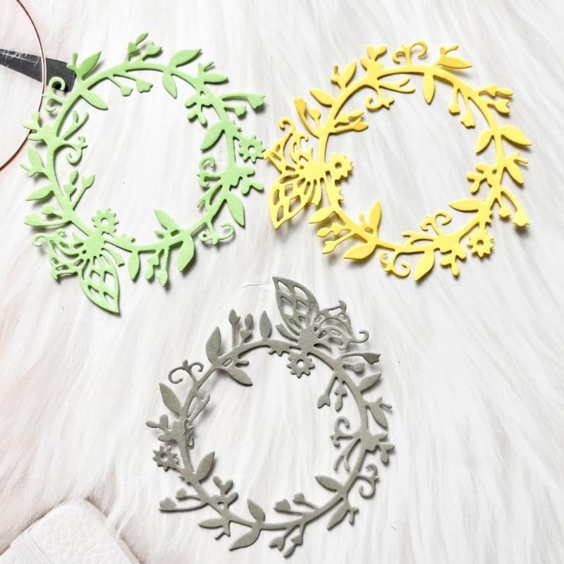 Metal Die Cuts Flower Wreath Cutting Dies Stencils DIY Cutting Template for Scrapbook Album Paper Card Embossing Crafts