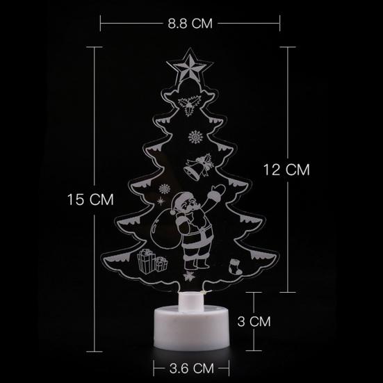 Pleasure Holiday Santa E-iffel Towers Colorful LED Acrylic Plate Light Table Lamp Christmas Decor