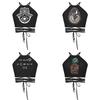Sexy Fashion Womens 3d Skull Hand Printed Tight Halter Strap Small Vest Harness