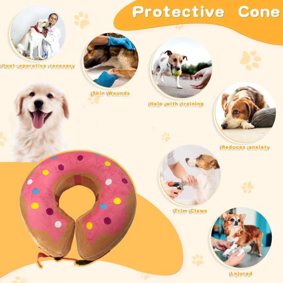 Надувной ошейник для домашних животных, регулируемый ошейник для собак после операции, восстановление, ошейник-пончик, против укусов, против вылизывания, мягкий конус для домашних животных, для швов, ран, сыпи