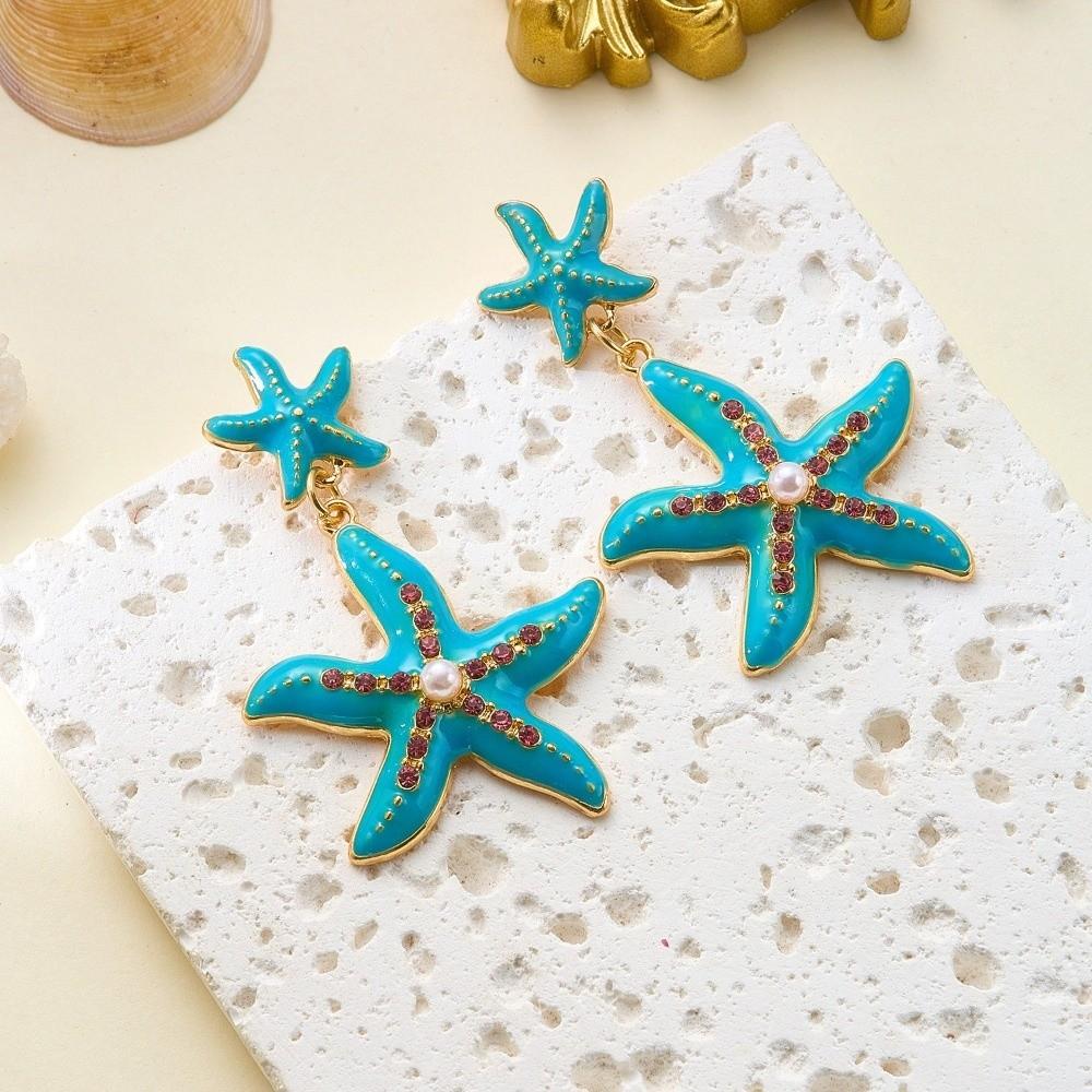 Drop Style Starfish Dangle Earrings Elegant Pendant Earrings Fashion Earrings  Women Wear