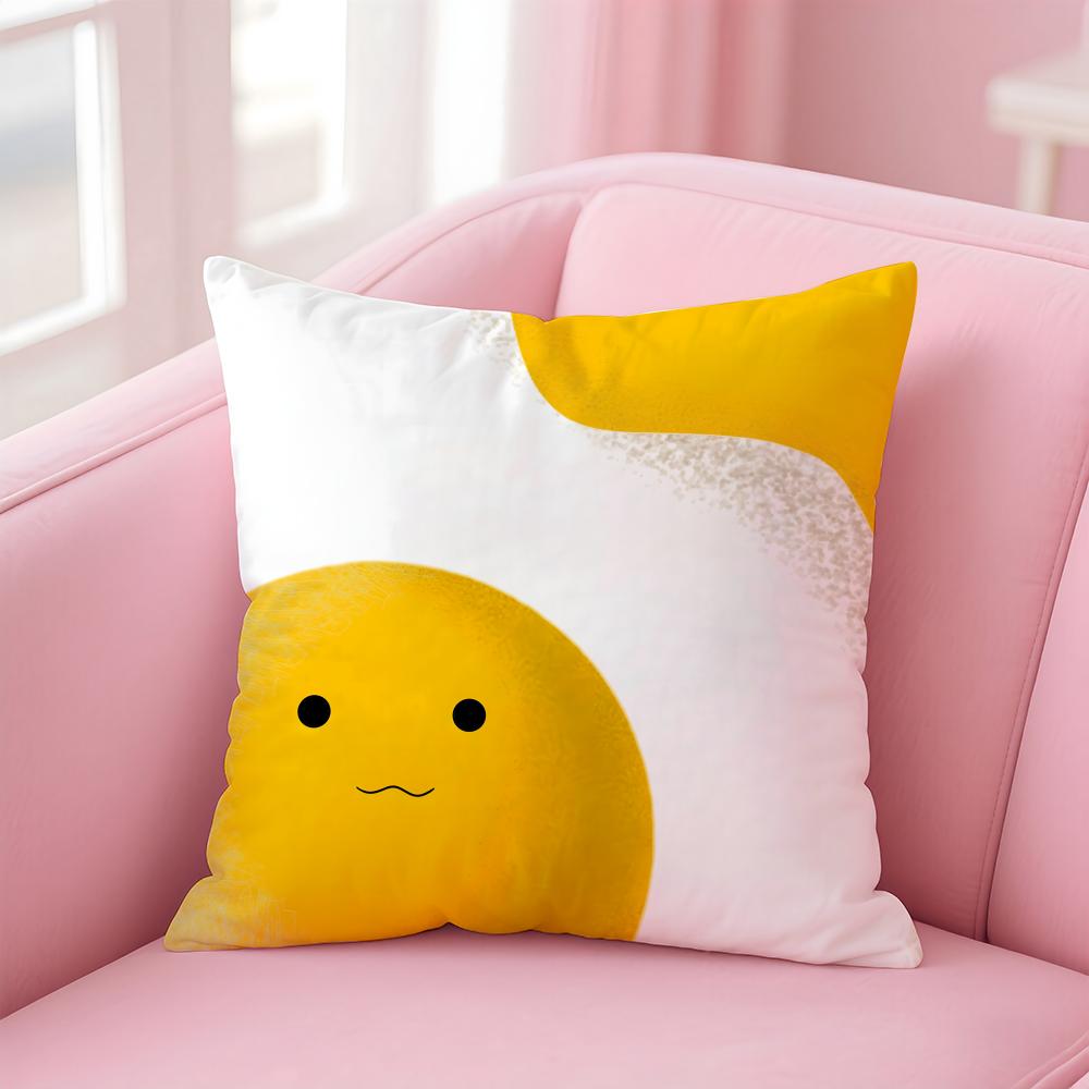 EEggy Party Cushion Cover Pillow Case Soft Friendly Fabric Concealed Zipper
