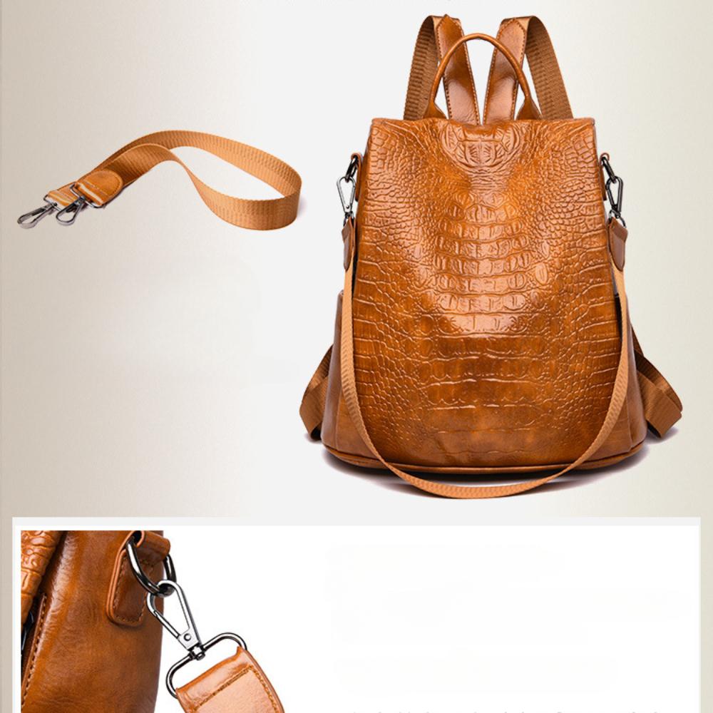Женская сумка с крокодиловым принтом, новый модный модный рюкзак, повседневный универсальный рюкзак для школьниц