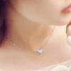 Female Popular 925 Sterling Silver Jewelry Zircon Love Heart Temperament Aesthetic Pendant Necklaces XL084