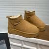 Осень новые меховые интегрированные сноубутсы женские короткие осень и зима новые теплые короткие ботинки натуральная кожа