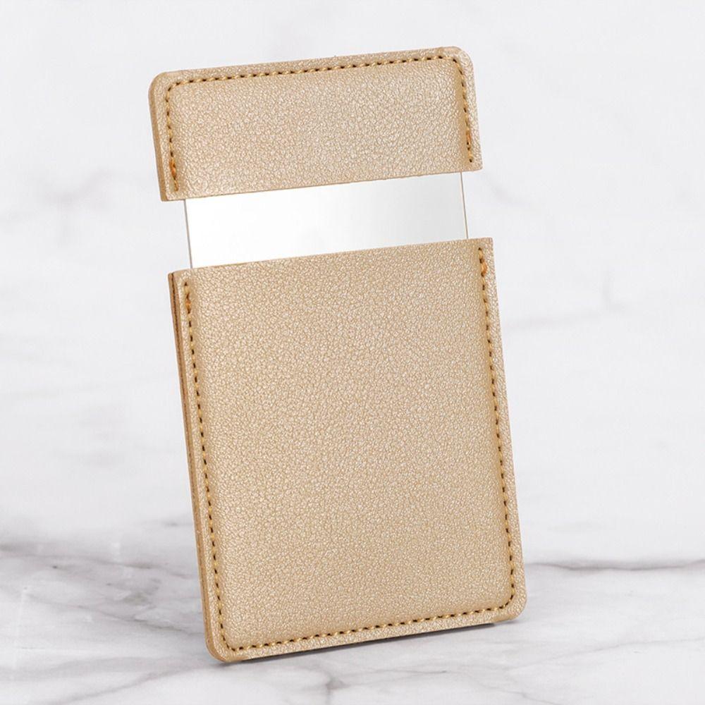 Карманное зеркало из искусственной кожи, косметические инструменты, маленькое зеркало, высококачественное зеркало для макияжа