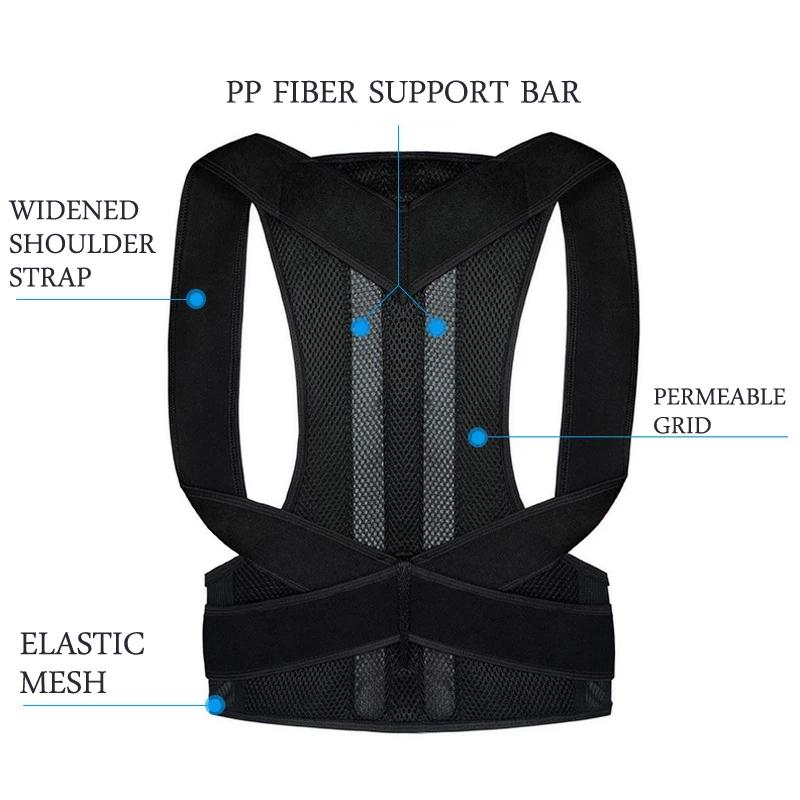 Adjustable Posture Corrector Back Support Shoulder Lumbar Brace Belt Support Corset For Men Women S-3XL Unisex