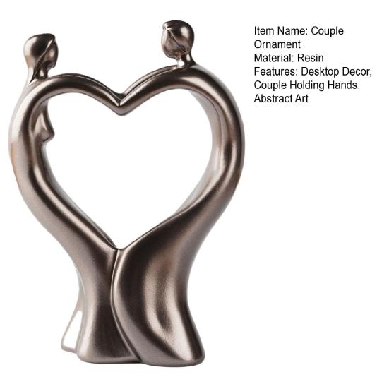 Абстрактная скульптура пары из смолы, держащаяся за руки, статуя влюбленной пары, статуэтка в виде сердца, романтический подарок для него, женщины, годовщины, девичника