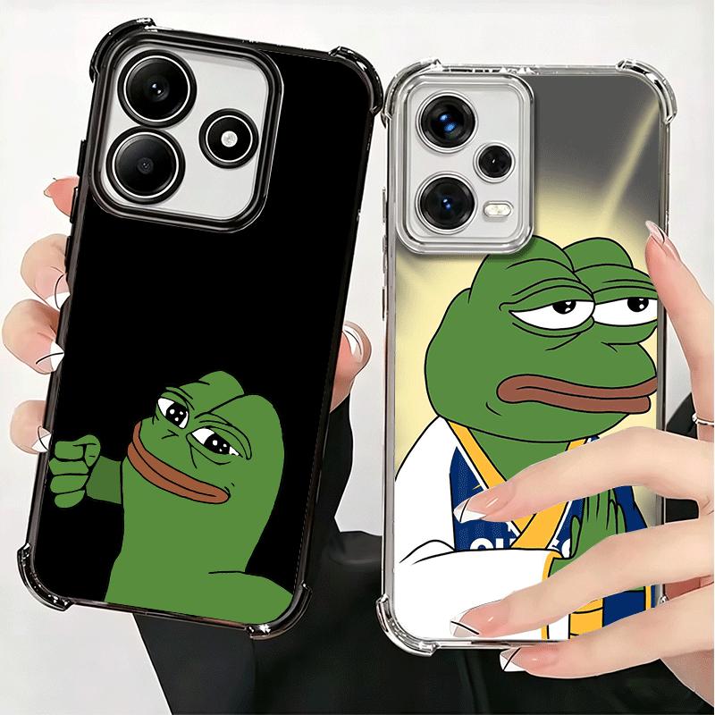 Смешной Грустный Лягушонок Пепе Мем Покрытие Чехол Для Телефона Для Xiaomi Redmi Note 14 15 Pro Plus 13 12 11 11S 11T 10 9S 9 5G Противоударный Подушка Безопасности