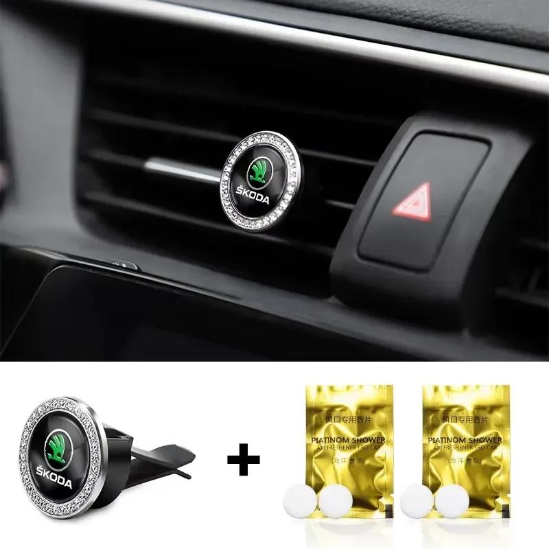LZIE8 Car Freshener Solid Perfume Air Conditioner Vent Mount Clip For Skoda Fabia Kamiq Octavia Rapid Kodiaq Karoq Superb Enyaq Yeti
