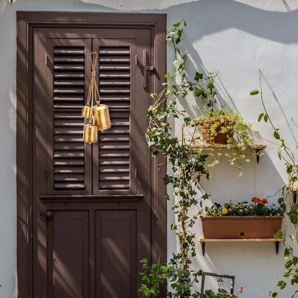 3Pcs/Set Christmas Bells Rustic Christmas Decor Vintage Style Brass Shabby Chic Decorations