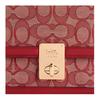 Coach Hutton 21 Monogram Leather Small Square Chain Bag Women bags Ruby CZ491-IMRBY