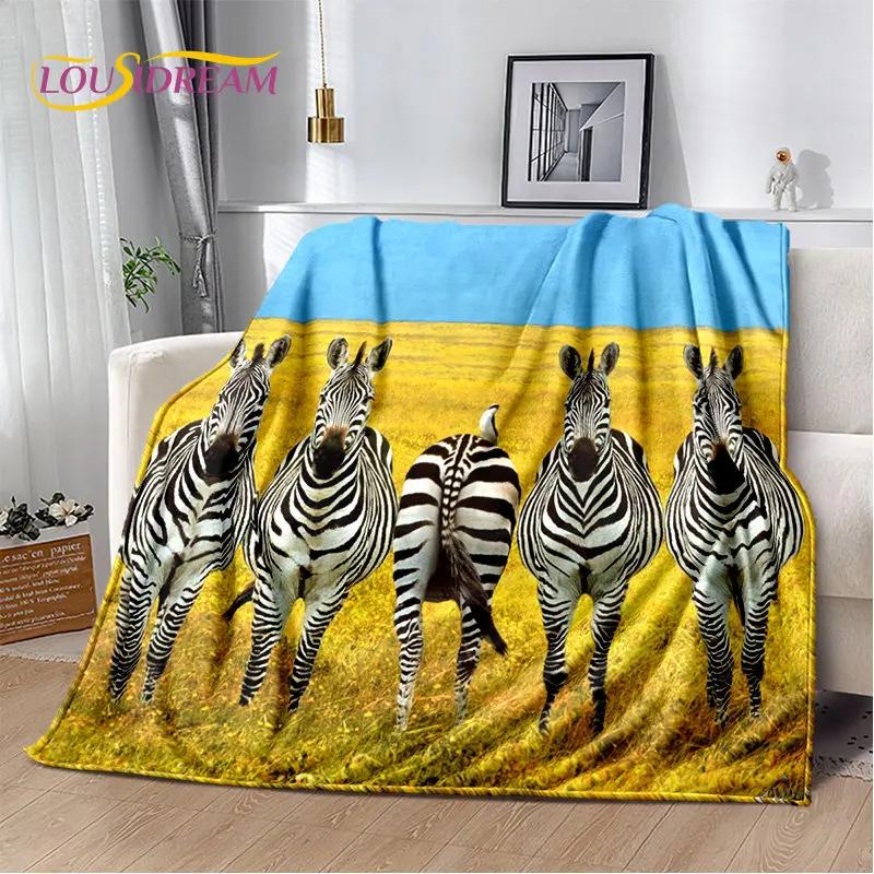 Wild Animal Zebra Soft Plush Blanket,Flannel Blanket Throw Blanket for Living Room Bedroom Bed Sofa Picnic Cover Bettdecke Kids