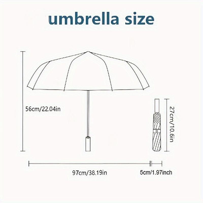 Kiss Band 8 Ribs 3Fold Black Glue Uv Protection Umbrella Sun Protection Rainproof Compact Folding Umbrella For Travel Daily Use C92384