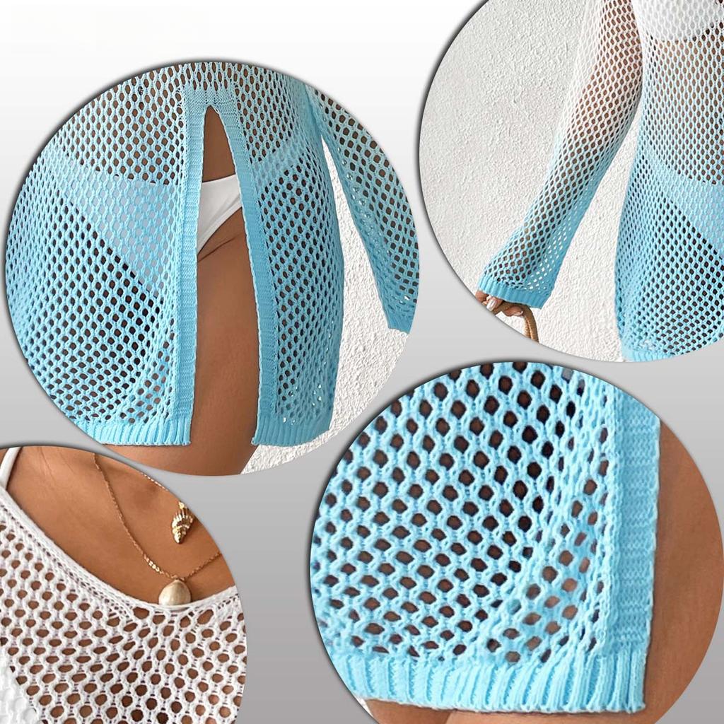 Женский открытый сексуальный бикини внешний градиент пляжный пуловер с длинным рукавом накидка