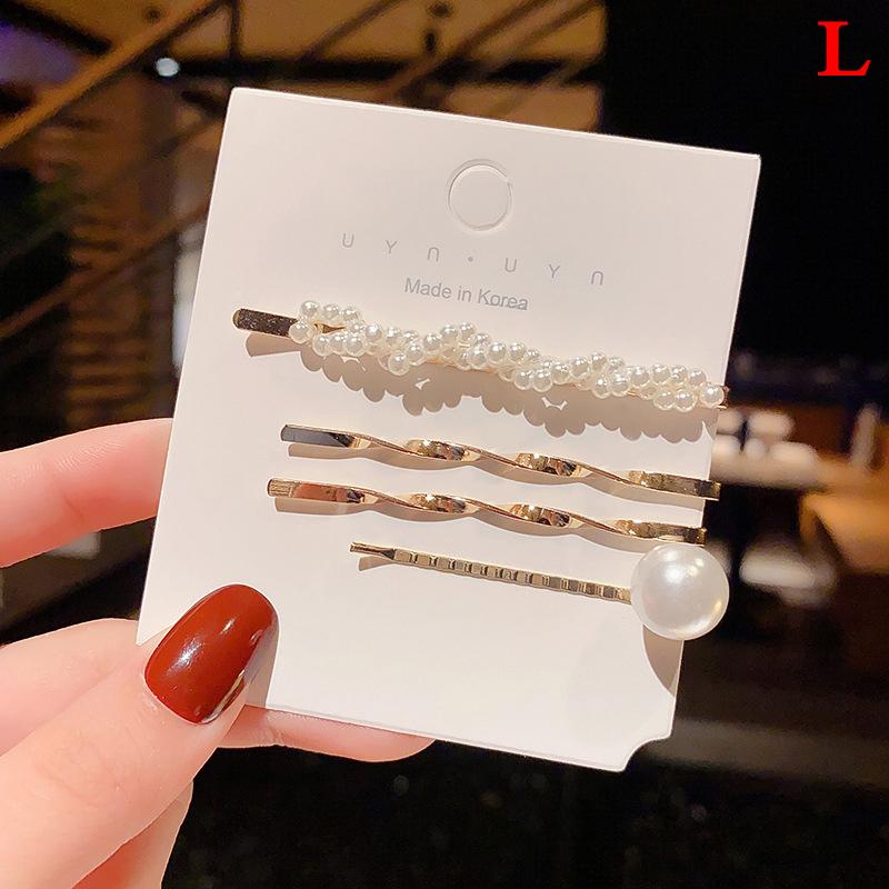 3/4/5 Pcs Hair Clips Big Pearl Hairpins Barrette Clips Hairgrip Girl