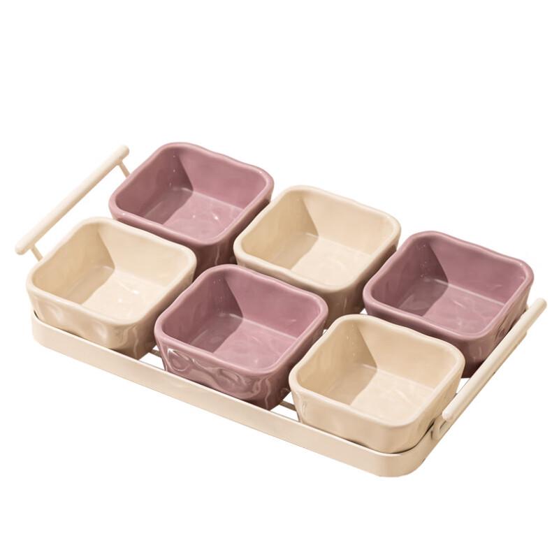 Ceramic Divided Snack & Fruit Platter Set