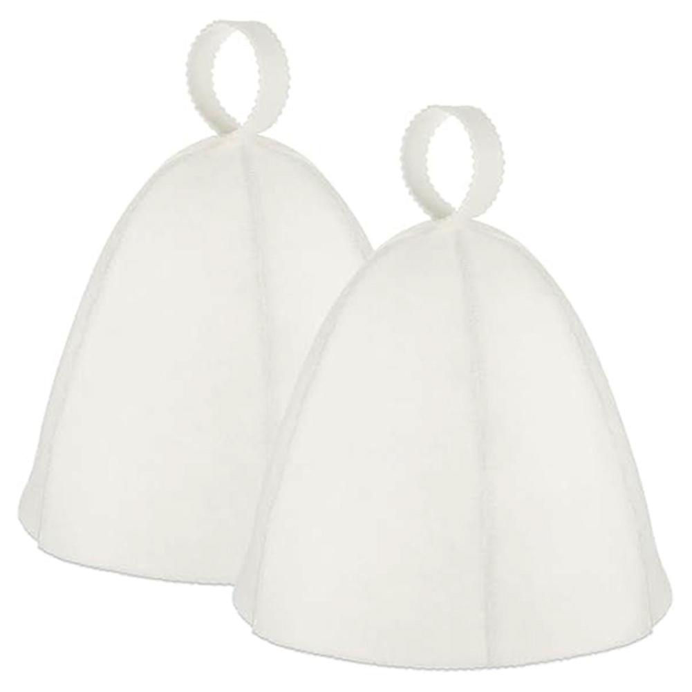 2Pcs Sauna Hat Vaporarium Hat Water Absorption Wool Hat Heat Insulation Felt Bath Cap Bathroom Sauna Accessories