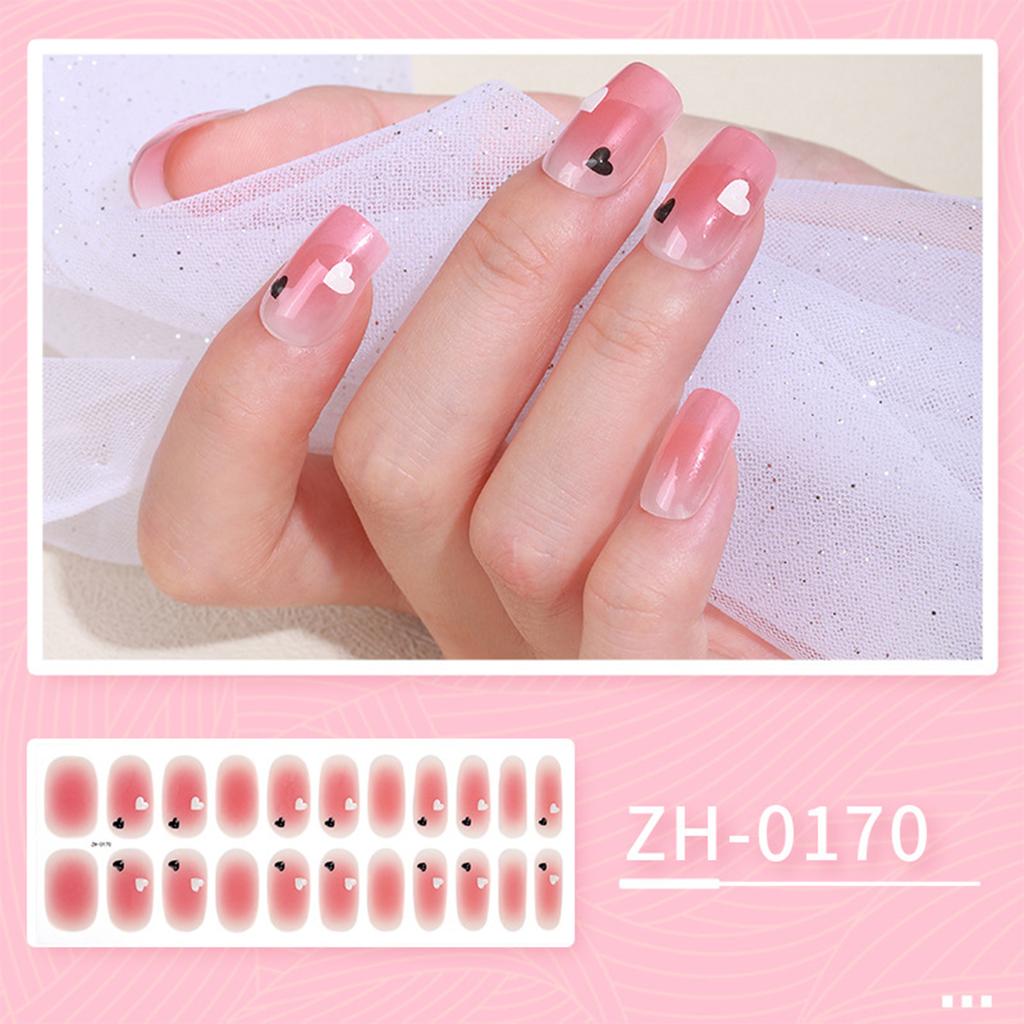 22 Finger Manicure Stickers Nail Polish Film Nail Stickers 5D Bronzing Waterproof Adhesive Nails Summer Hybrid