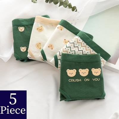 5 шт./компл. хлопковые женские трусики с милым мультяшным узором, нижнее белье, милые трусы для девочек, здоровое нижнее белье, женские трусы