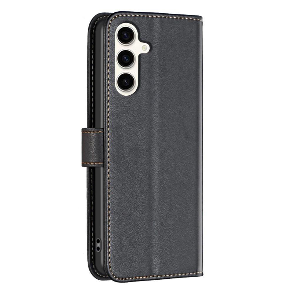 Flip case for Samsung Galaxy S23 FE, BINFEN Wallet, black + 9H glass