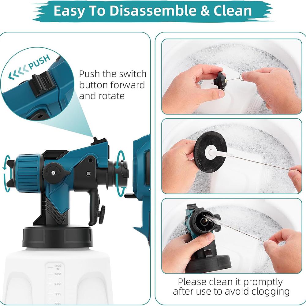 Electric Spray Gun 850W High Power Paint Sprayer Home DIY UK/US/EU Plug Auto Furniture Steel Coating Airbrush with 3 Nozzles