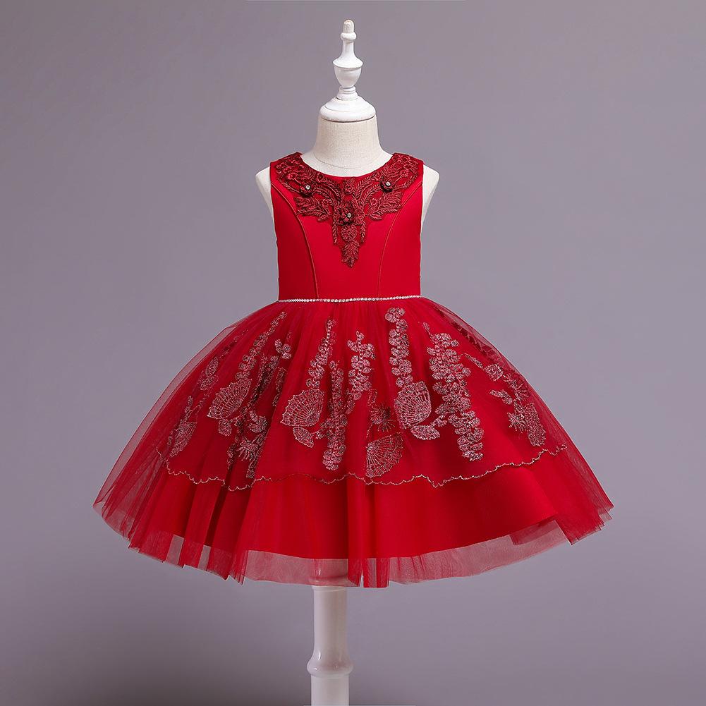 Children's Dresses Dresses Middle and Large Children Piano Performance Dresses Mesh Princess Tutu Girl's Dresses Birthday Evening Gowns