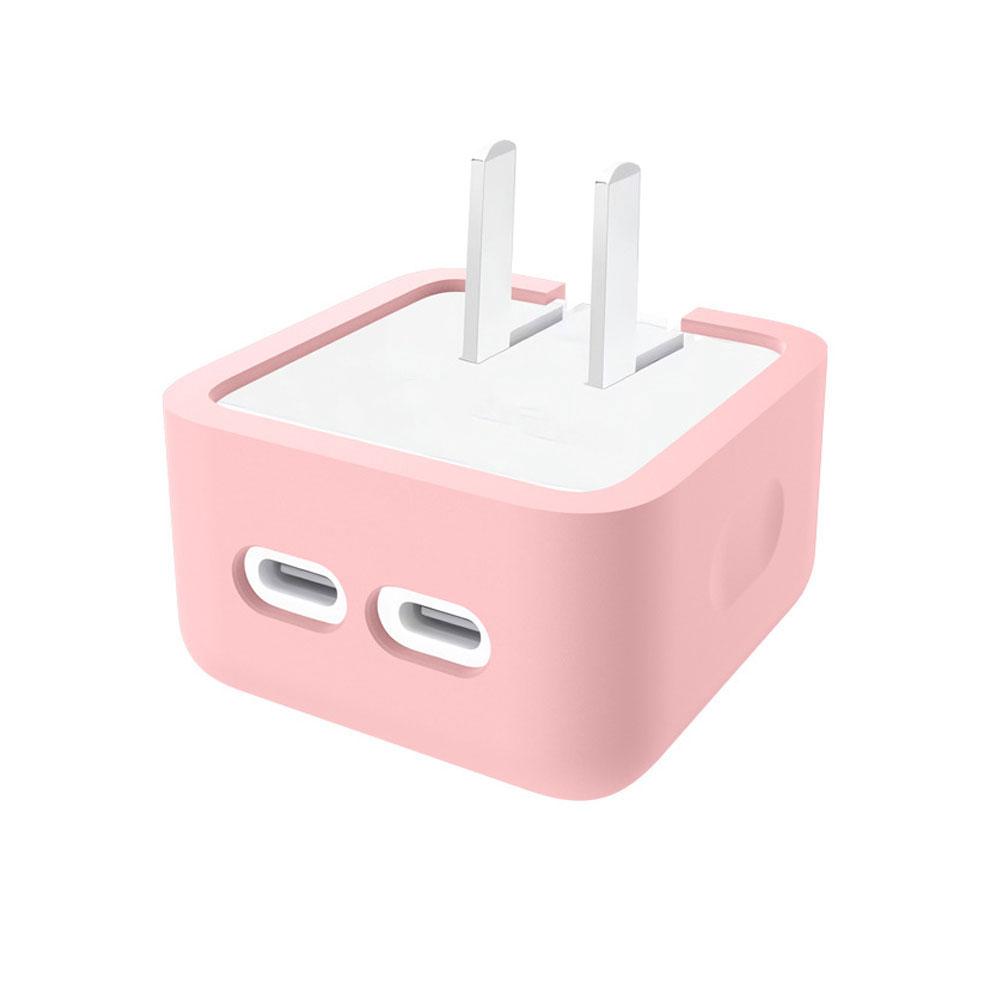 Для Apple 35 Вт Двухпортовый USB-C Маленький Адаптер Питания Силиконовый Чехол Зарядная Головка Защитный Чехол Для IPhone Для MacBook