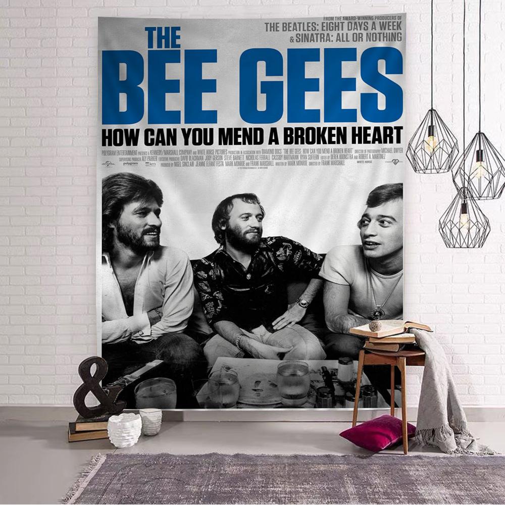 Bee Gees Band Hanging Bohemian Tapestry Hanging Tarot Hippie Wall Rugs Dorm Wall Hanging Home Decor