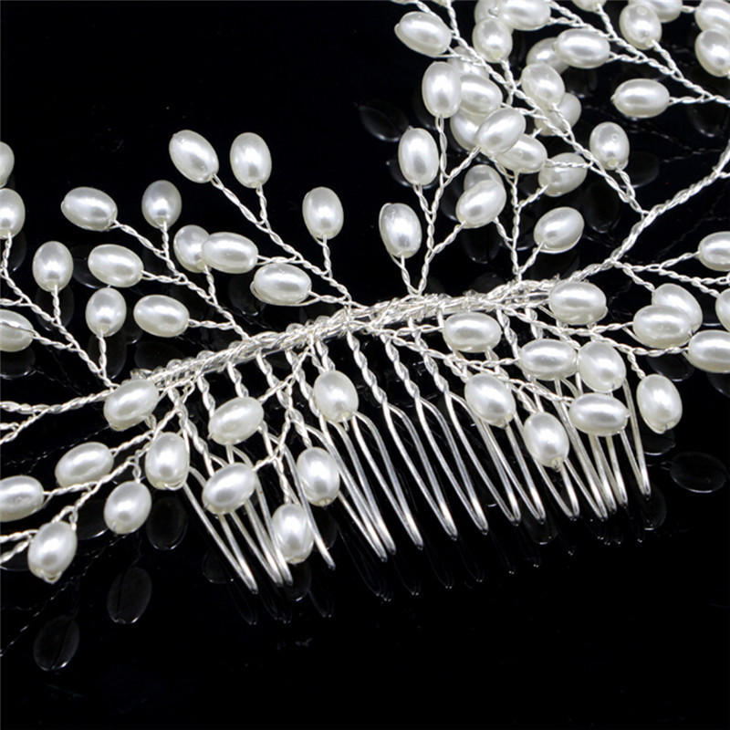 Роскошные винтажные аксессуары для волос невесты с жемчугом ручной работы, свадебные украшения, расческа