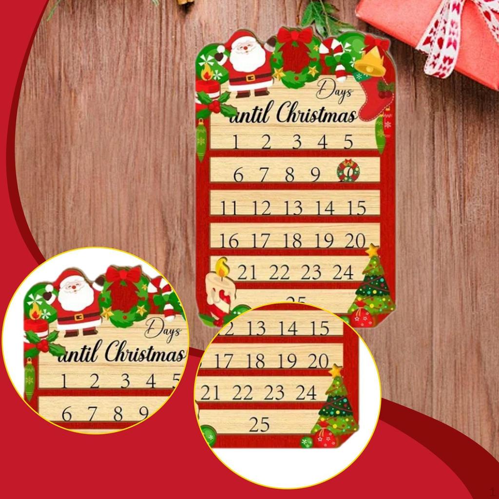 Advent Calendar Sign Christmas Decoration Party Supply Number Date Decor for Living