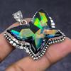Natural Ethiopian Opal Gemstone 925 Steling Silver Jewelry Pendant 1.69" S0d53