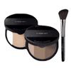 MQNY McQueen New York Fake-up Contour Shading 3-piece Brush Set/nose Shading Highlighter 3 Colors 9g 145361, Beige Brown + Brush