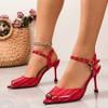 Летняя женская обувь 2024 года, высококачественные туфли с открытым носком, модные туфли на высоком каблуке, повседневные прямые женские сандалии с пряжкой