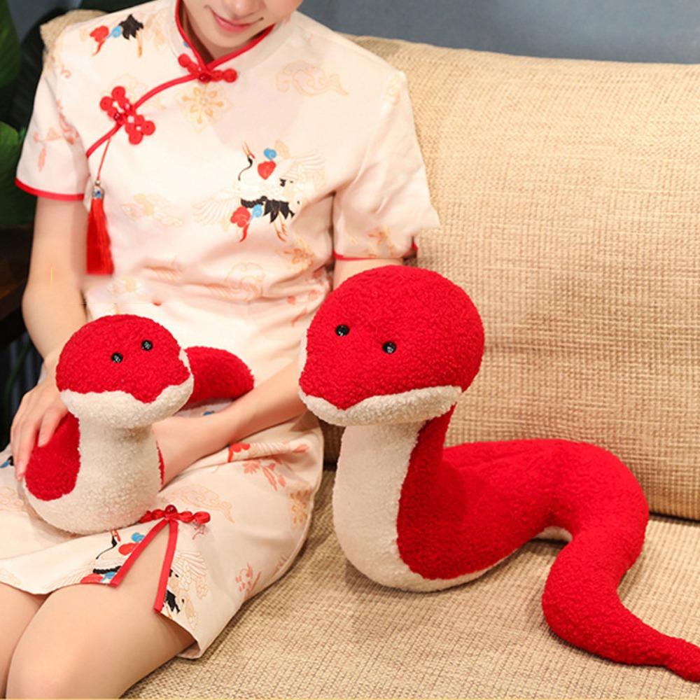 PP Cotton Snake Year Plush Toy Simulation Snake Doll Plushies Snake Year Mascot Toy  Home Decor