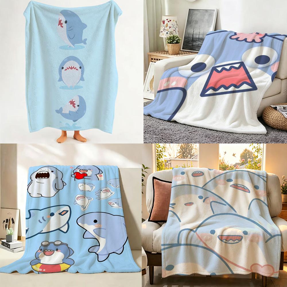 toy S Shark S Stuffed A Animal Throw Flannel Throw Blanket Suitable for Sofa Living Room Bedroom
